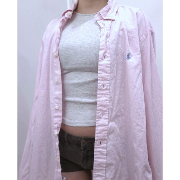 Ralph Lauren Baby Pink and Blue Button-Up Shirt - Picture 1 of 7